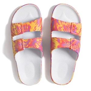 Freedom Moses Tie Dye Two-Strap Slide Sandals NWT